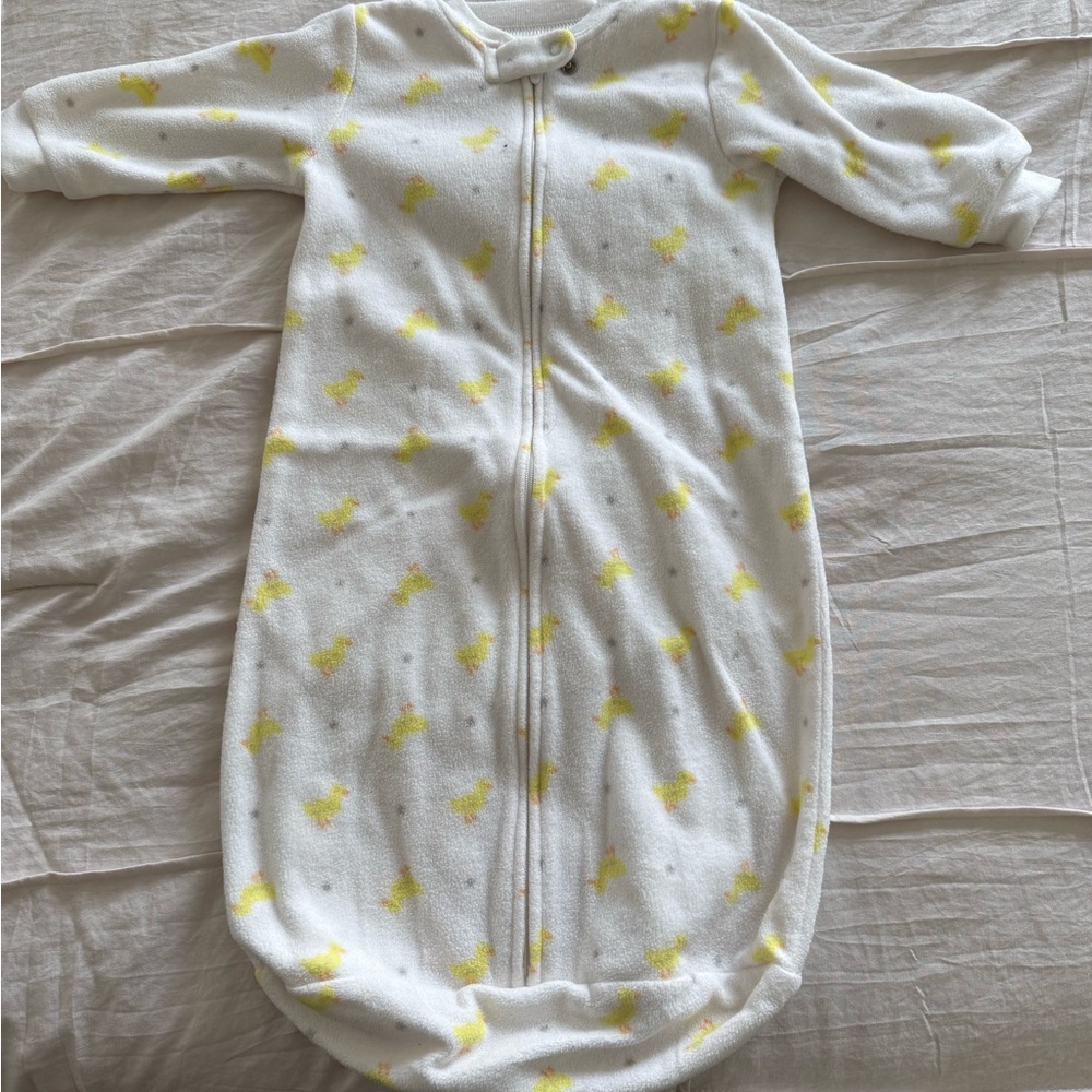 Carter's White and Yellow Sleep Sack Pajamas with Duck Pattern